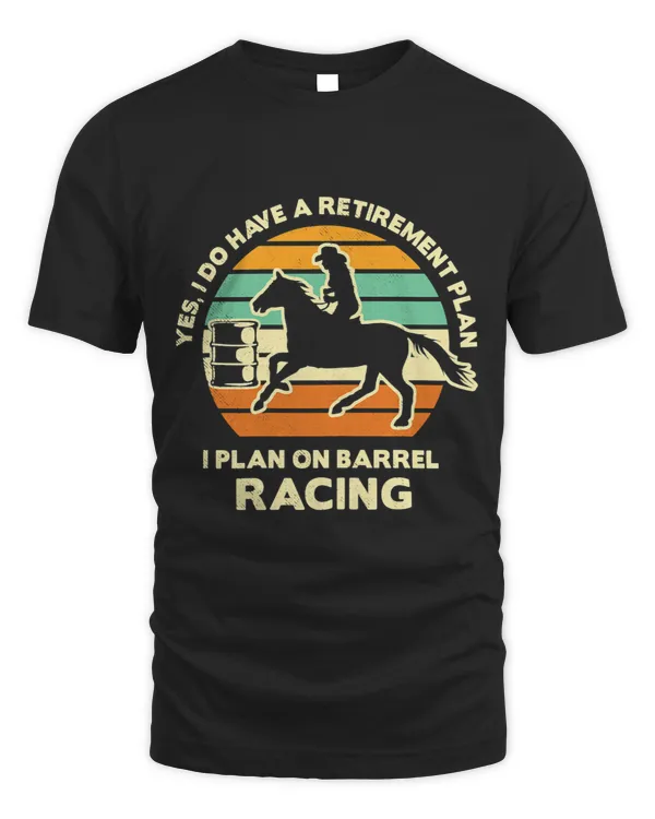 Barrel racing retirement plan retro art sun