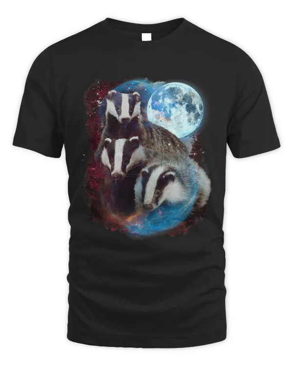 3 Moon Badger Funny Mammal Animal Lovers Graphic Art Novelty
