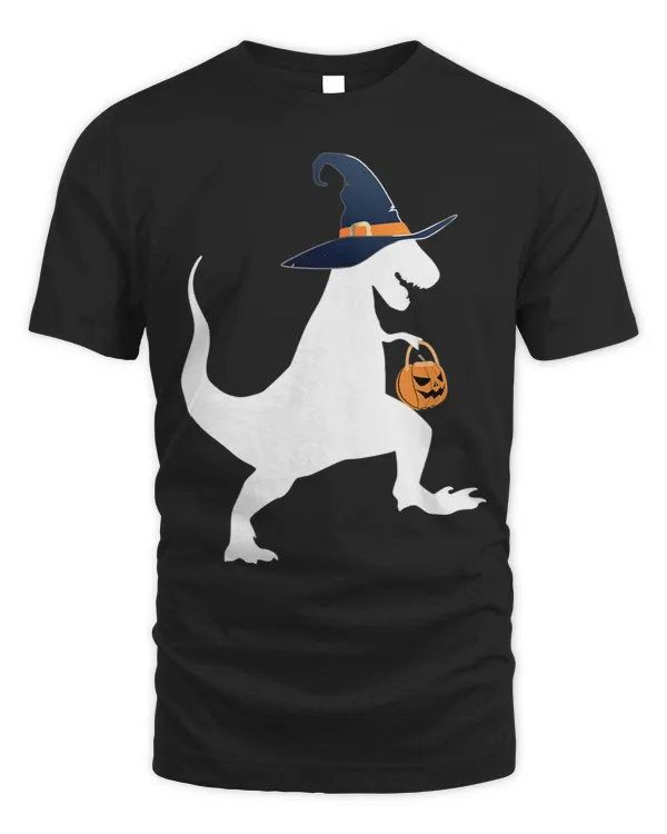 Tyrannosaurus Rex Halloween Pumpkin Faces Witch Hats Pumpkin