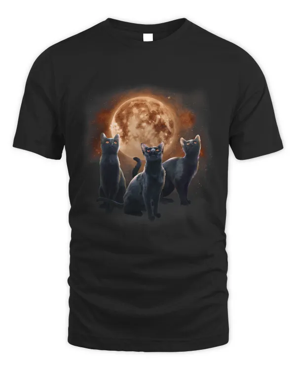 Cat Howling at the Moon Shirt Three Cats Shirt Cat Lover 1