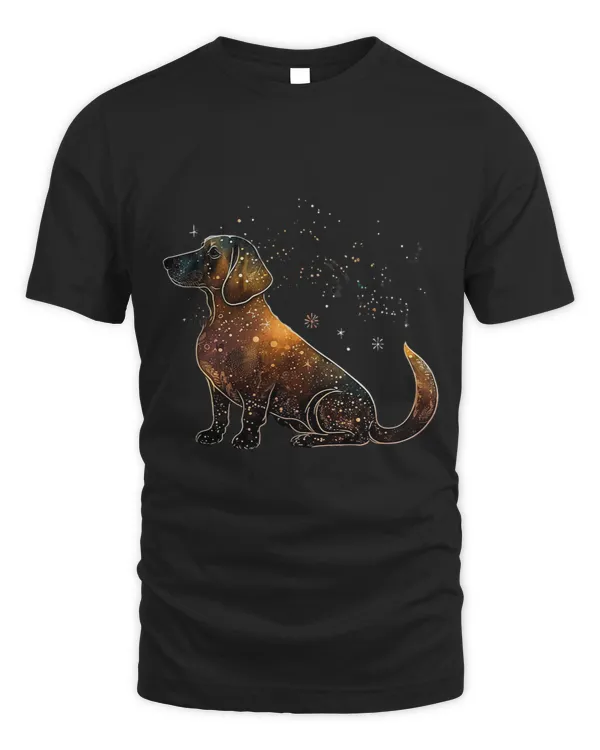 Dachshund Dog Yoga Stars Moon Galaxy Nature Splatter Paint