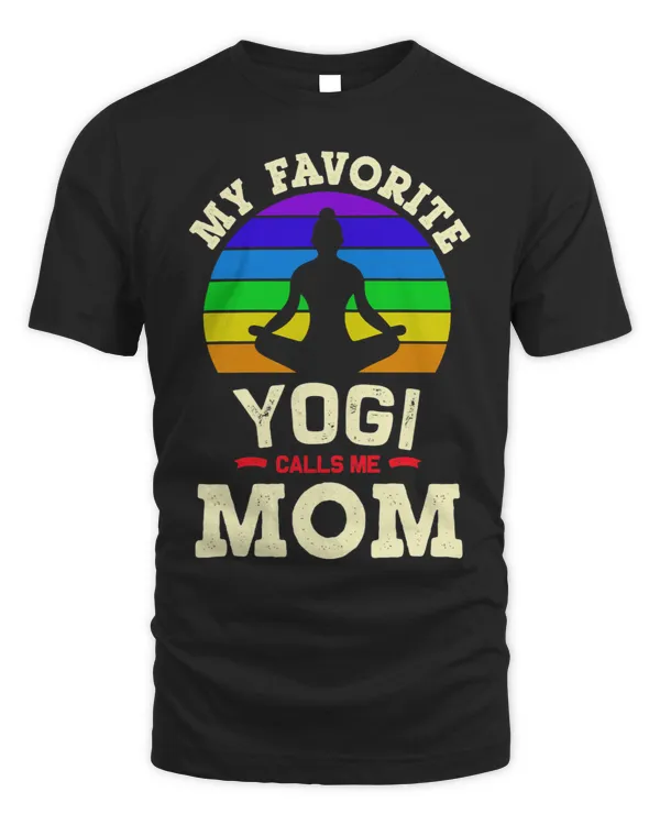 Womens My Favorite Yogi Calls Me MOM Retro Yoga Zen Meditation