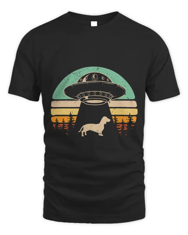 Dachshund UFO Abduction Alien Spaceship Abducting Wiener Dog