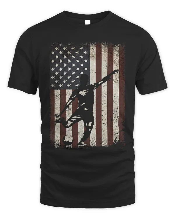 Soccer Player American Flag Vintage Gifts Mens Boys Kids