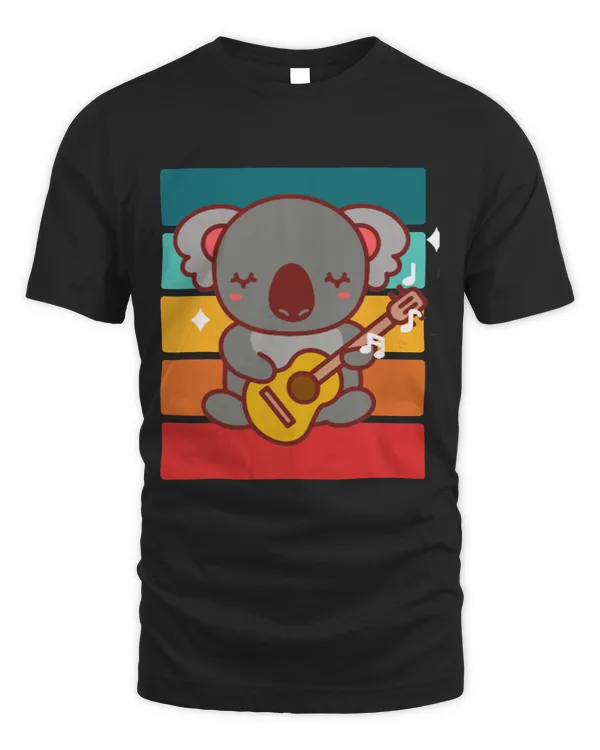 Funny Acoustic Guitar Koala Bear for Guitarist Stripes