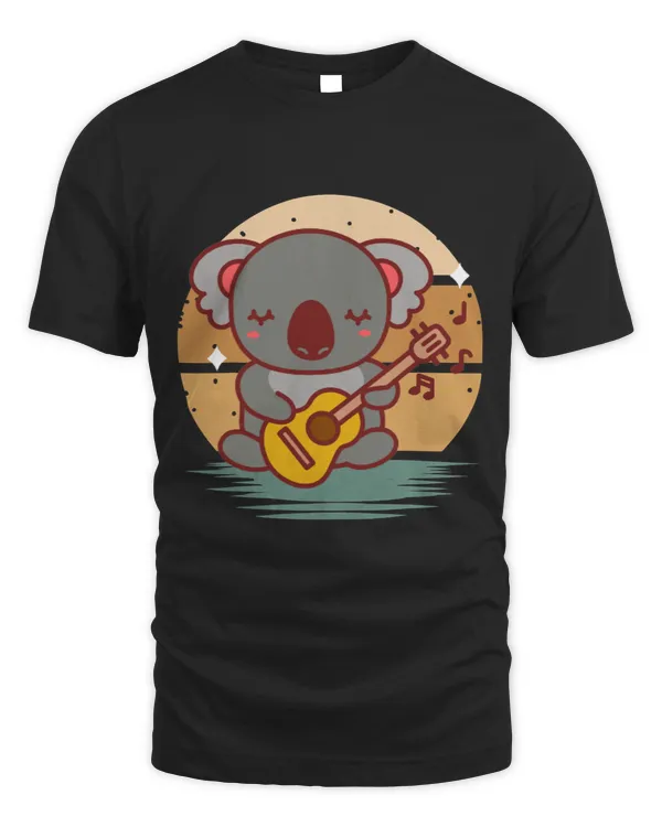 Funny Acoustic Guitar Koala Bear for Guitarist Sunset