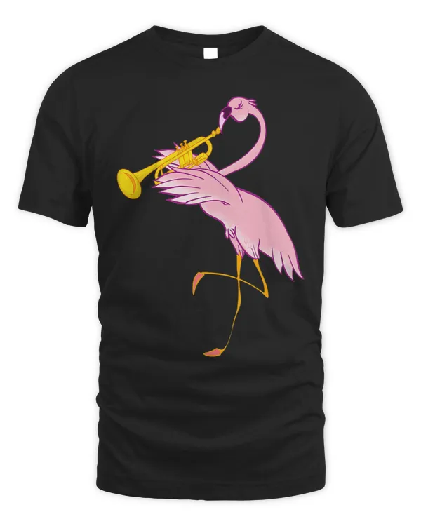 Flamingo Playing Trumpet Cool Trumpeters Funny Player