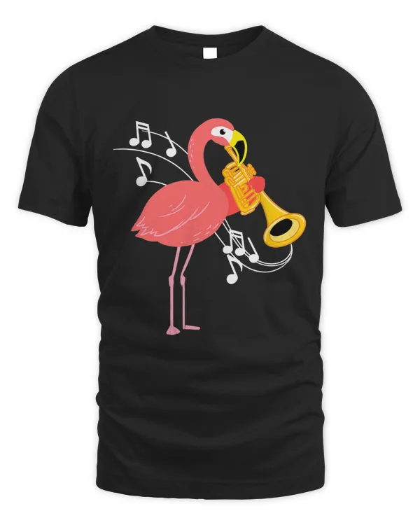 Flamingo Playing Trumpet