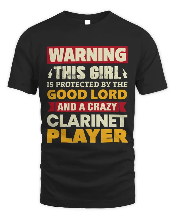 Womens Warning Girl Is Protected By Clarinet Player Musician 3