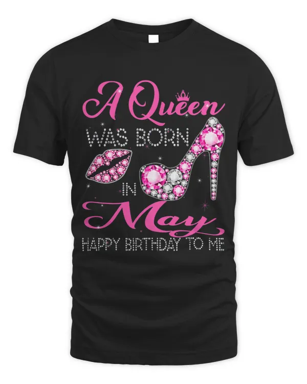 A Queen Was Born in May Birthday Shoes Diamond Lips Gifts