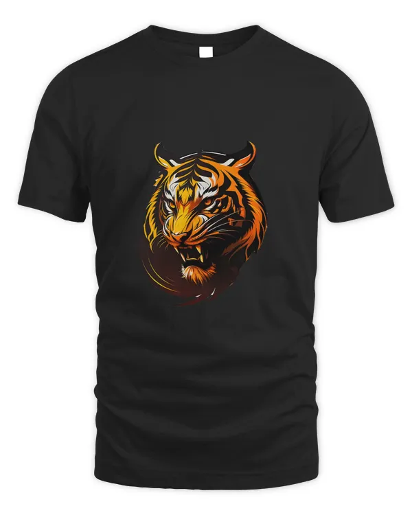 Animal Cat Tiger Nature Stylized Art Lion Head Vector Logo