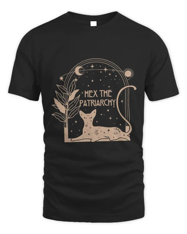 Feminist Witch Hex The Patriarchy vintage cat and moon women