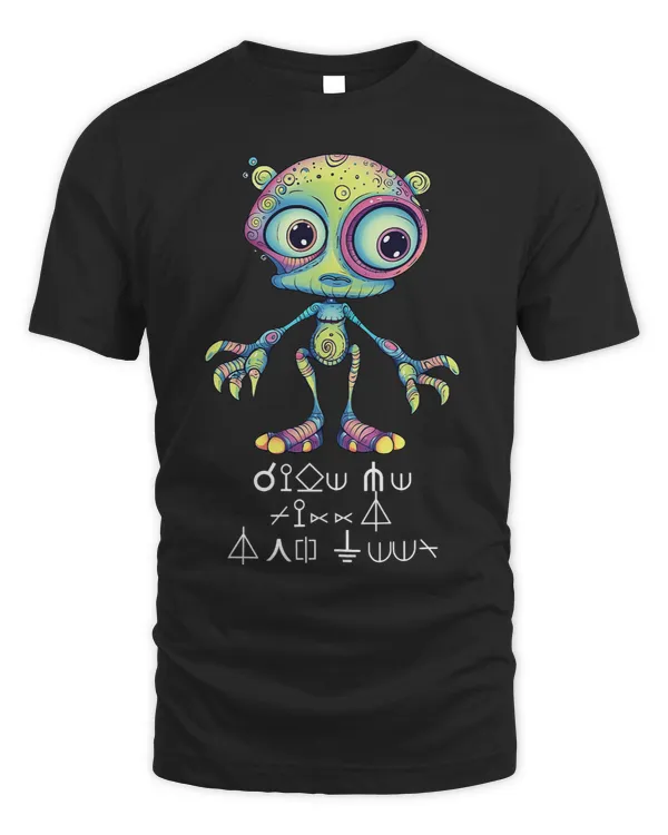 Funny Extraterrestrial Mars Pizza and Beer in Alien Language