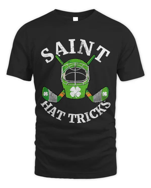 St Patricks Day Saint Hat Tricks Hockey Shamrock Kids Boys