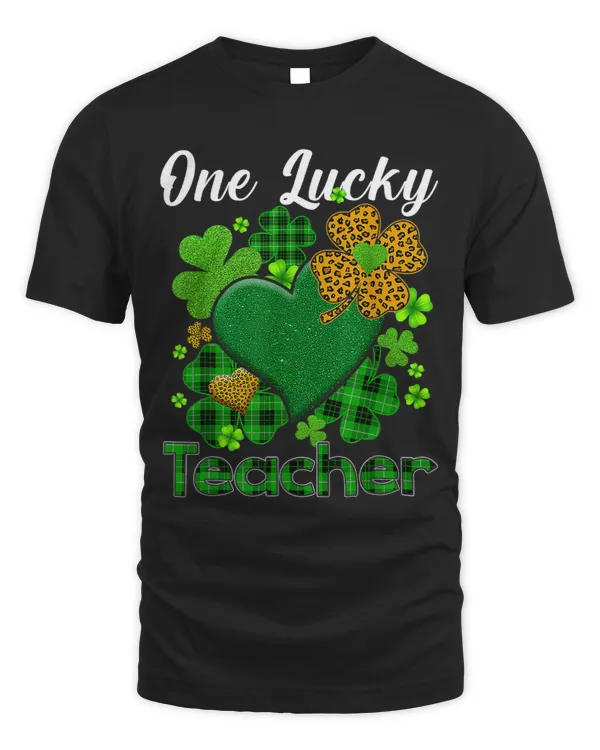 St Patricks Day Shamrock Leopard Buffalo Plaid Green Teacher