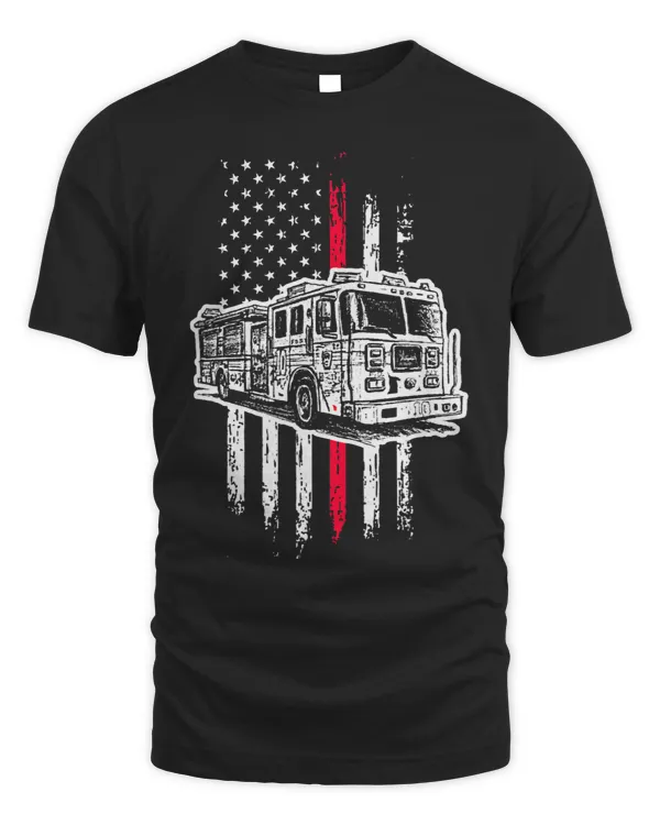Fireman American Flag Red Line US Firefighter