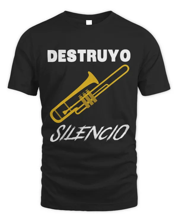 Funny Bass Trombone Shirt Destroy Silence