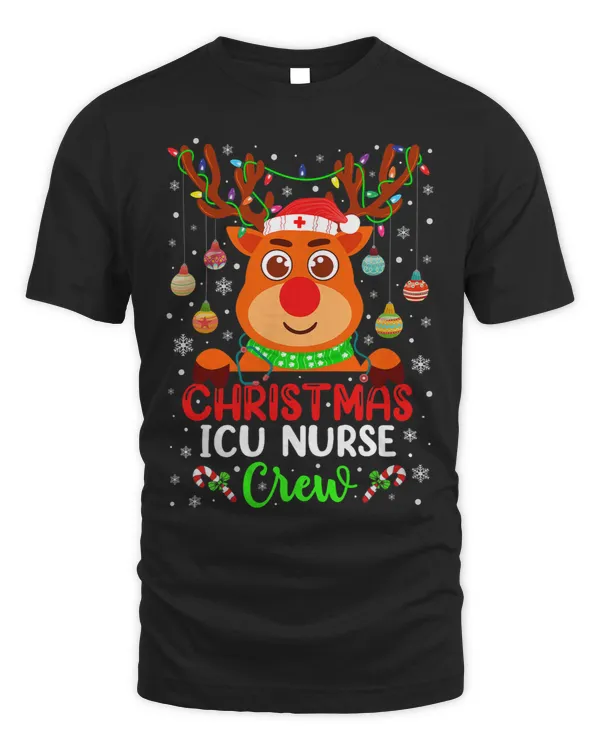 Christmas ICU Nurse Crew Santa Reindeer Love Nurse Life