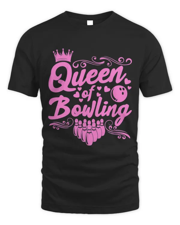 Womens Funny Vintage Bowler Sport Quotes Queen Of Bowling