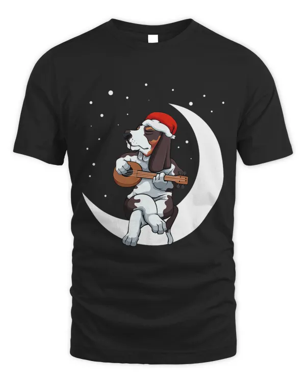 Dog Playing Guitar Moon Christmas Pajama Puppy Doggie Xmas