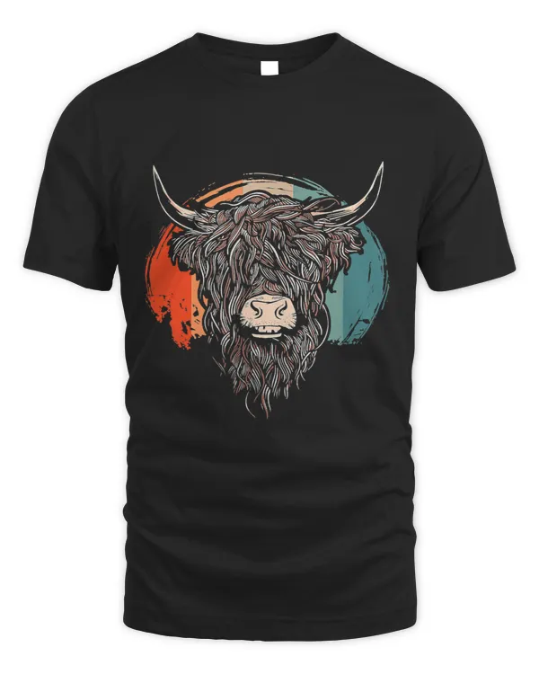 Cattle Cow Vintage Hairy Cow Heifer Highland Cow Western Farmer Cattle