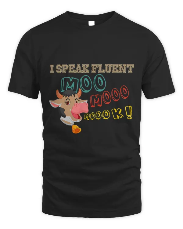 Cattle Cow Vintage I Speak Fluent Moo Moo Funny Cow Farmer Owner Lover