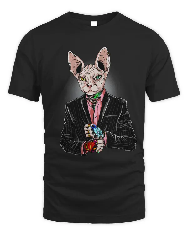 Tattoo Cat Dark Goth Sphynx Cat Owner Whisperer Kitty Lover