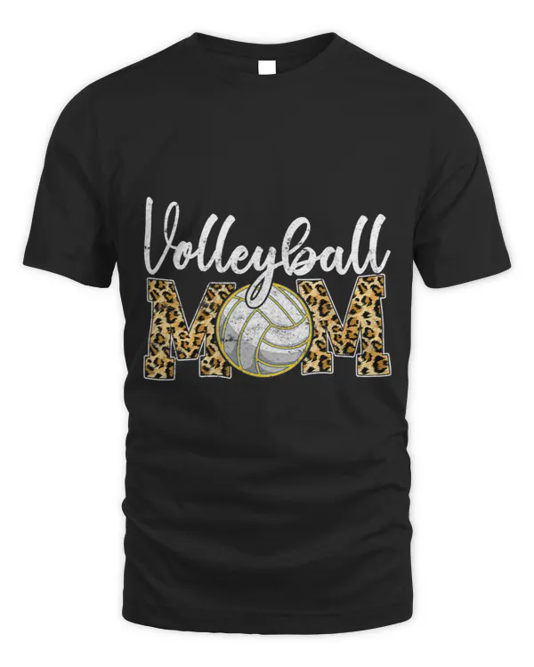 Womens Volleyball Mom Leopard Funny Volleyball Lovers Mothers Day