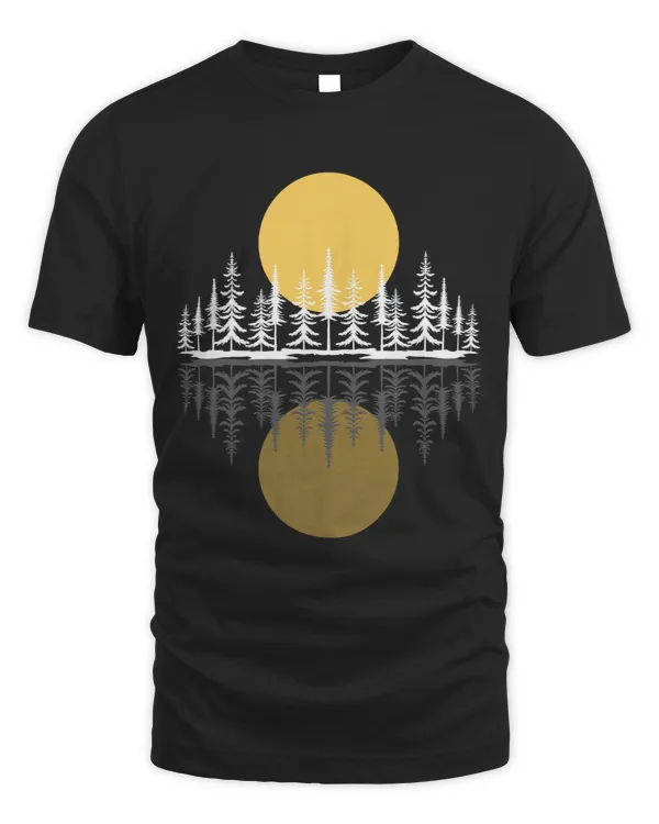Forest Moonlight Reflection Outdoor Full Moon Nature