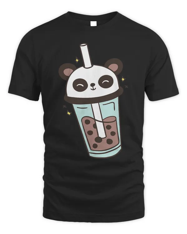 Colorful Bubble tea Illustration Cute Animal Panda Realistic 1