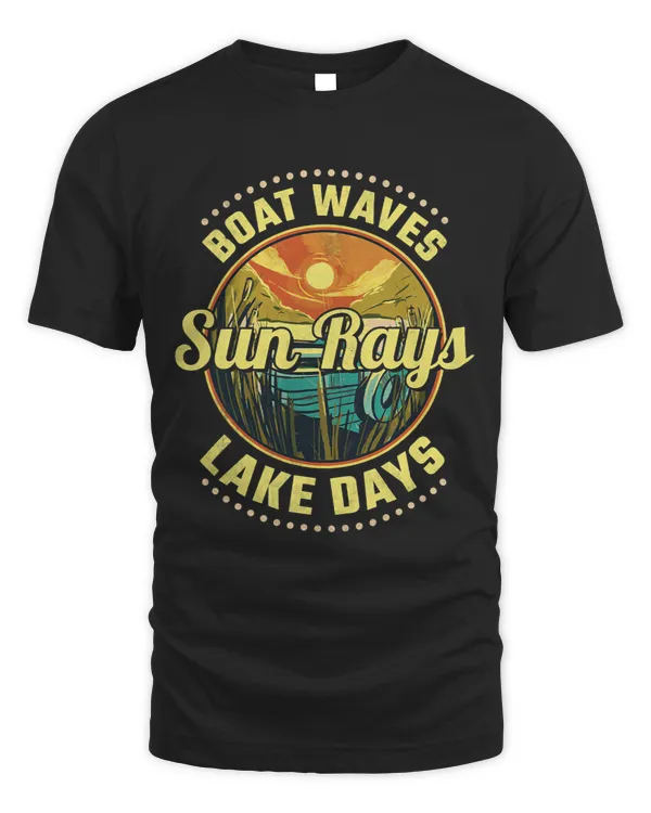 Boat Waves Sun Rays Lake Days Boating