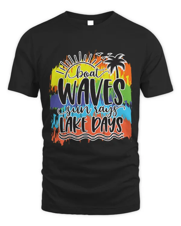 Boat Waves Sun Rays Lake Days Summer Vacation