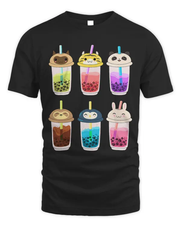 Boba Tea Cat Panda Sloth Bubble Tea Kawaii Anime Japanese