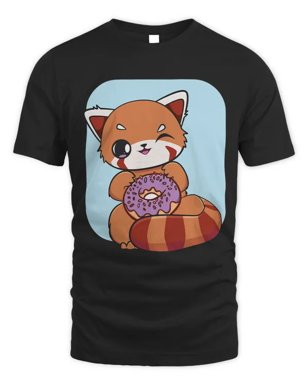 Cute Donut Red Panda Anime Manga Dessert Anime Manga Otaku