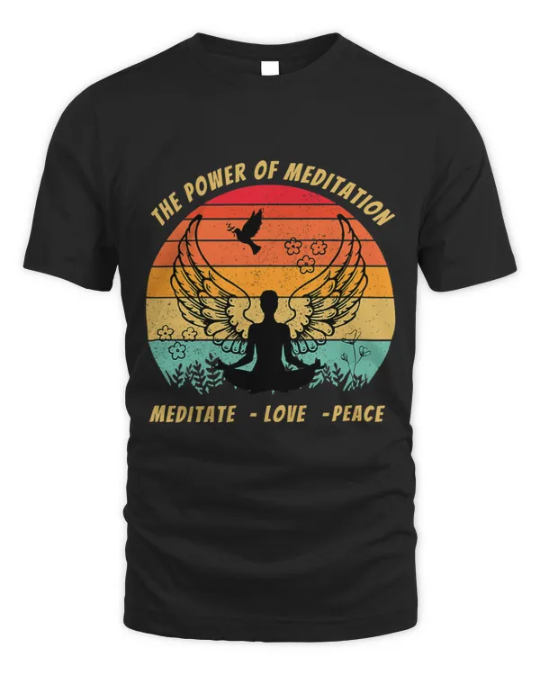 the power of meditation love peaceretro sunset