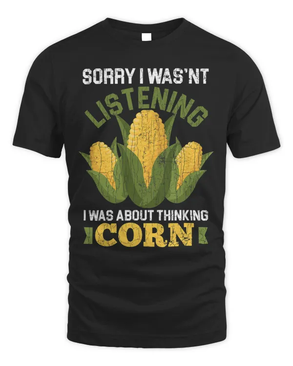 Thinking About Corn Funny Farming Farmer Tractor Graphic