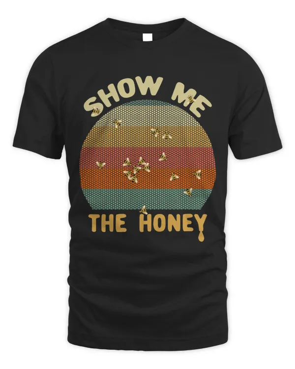 Funny Retro Distressed Design Sunset Gift Show Me The Honey