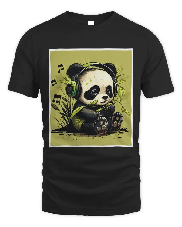 Cute Panda Headset Headphones Bamboo Music22