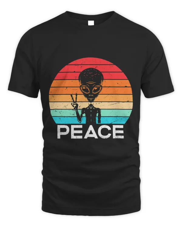 Funny Alien Came in Peace VSign Retro Vintage Background