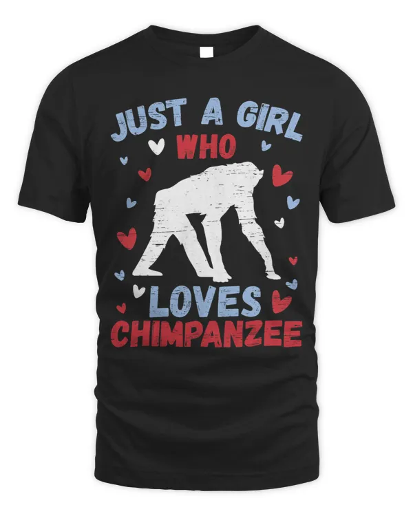 Girl Who Loves Chimpanzee Monkey Chimp Ape Wildlife