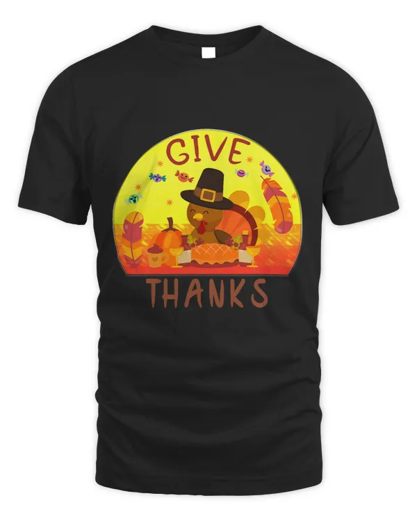 GIVE THANKS VINTAGE MOON HAPPY THANKSGIVING IN TURKEY DAY