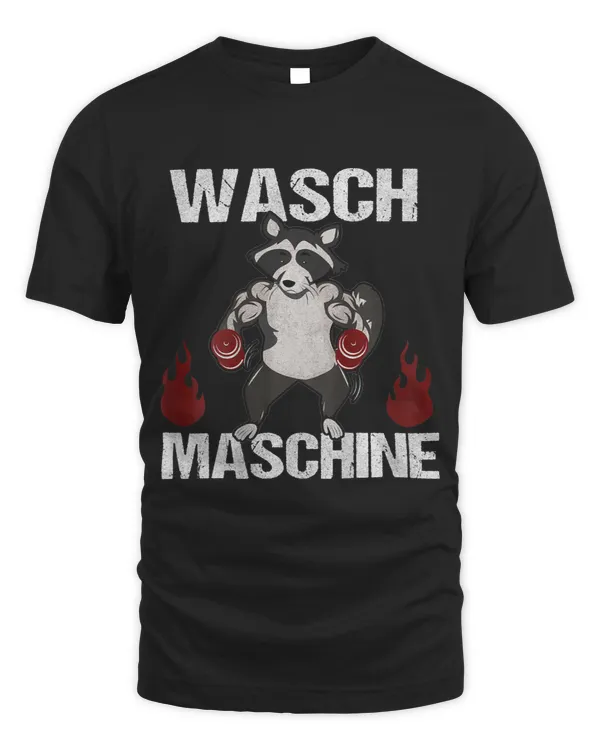 Backprint washing machine raccoon fitness and training