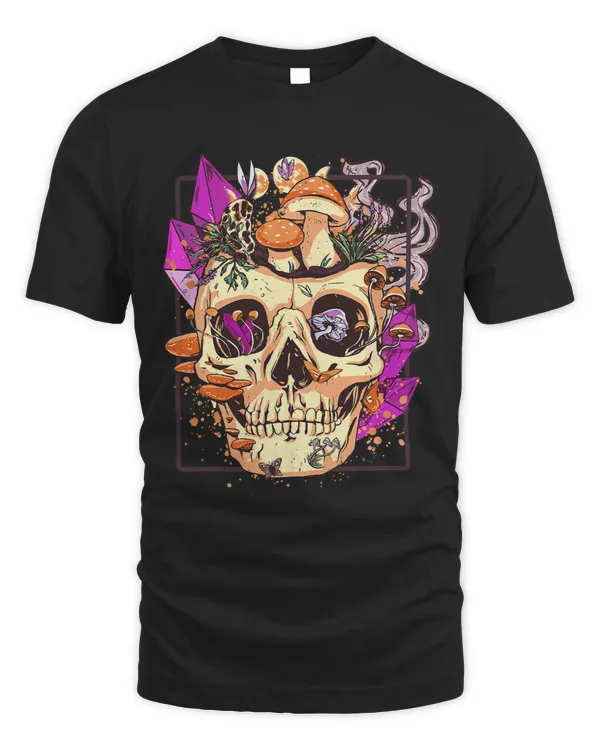 Goblincore Aesthetic. Vintage Moon Crystals Mushrooms Skull