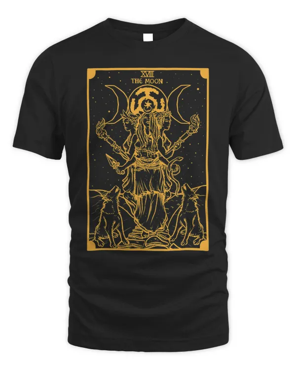 Gold Hecate Triple Moon Goddess Witchcrat Hekate Tarot Card