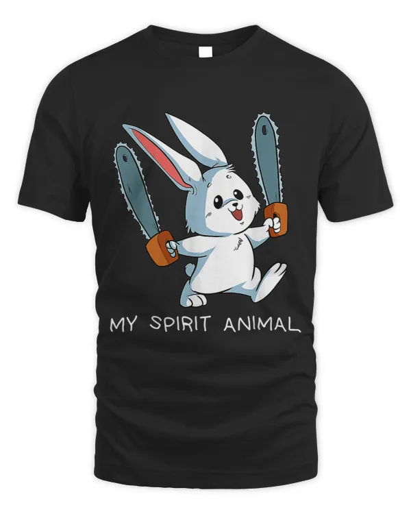 Funny Spirit Animal Loony Chainsaw Bunny Crazy Rabbit