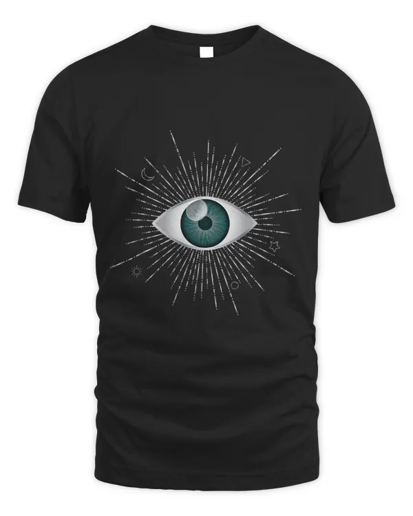 Gray Teal Green Evil Eye Sun Moon Star Nazar Mati