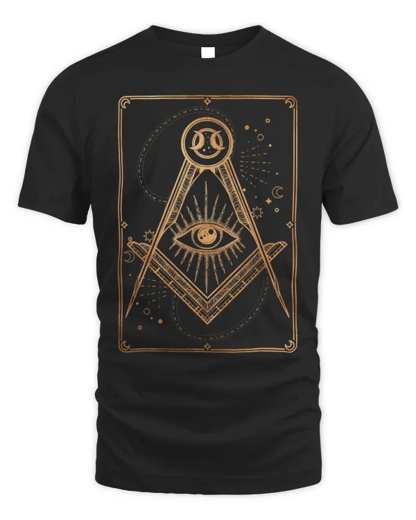 All Seeing Eye Moon Stars Compass Pagan Witchy Art