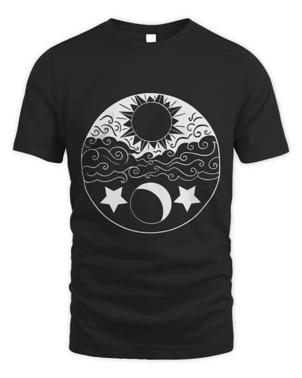 Cottagecore Design Sun Moon Clouds ans Stars.