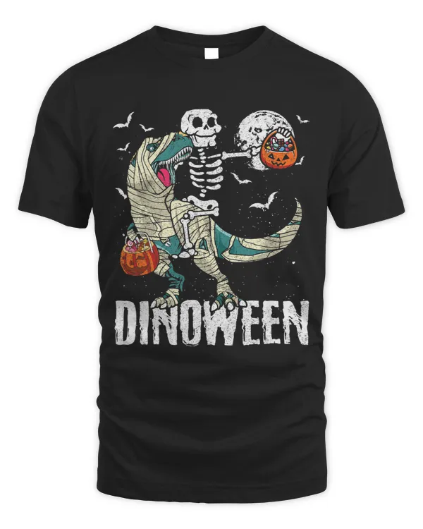 Dinosaur Dino Dino Skull Halloween Happy Dinoween Skeleton Riding Dinosaur Men Kids 2