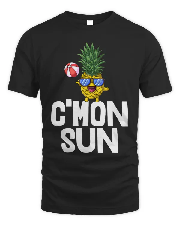 Aloha Cmon Sun TShirt Funny Pineapple Tee Fruit Lover Women22